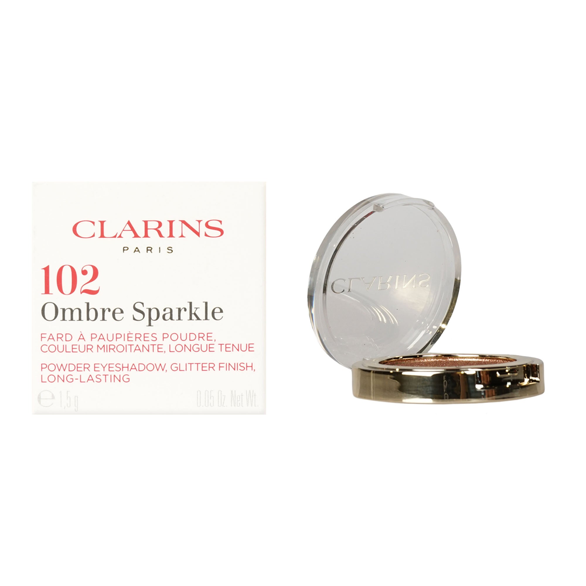 Clarins Ombre Sparkle Eyeshadow 102 Peach Girl 0.05 OZ