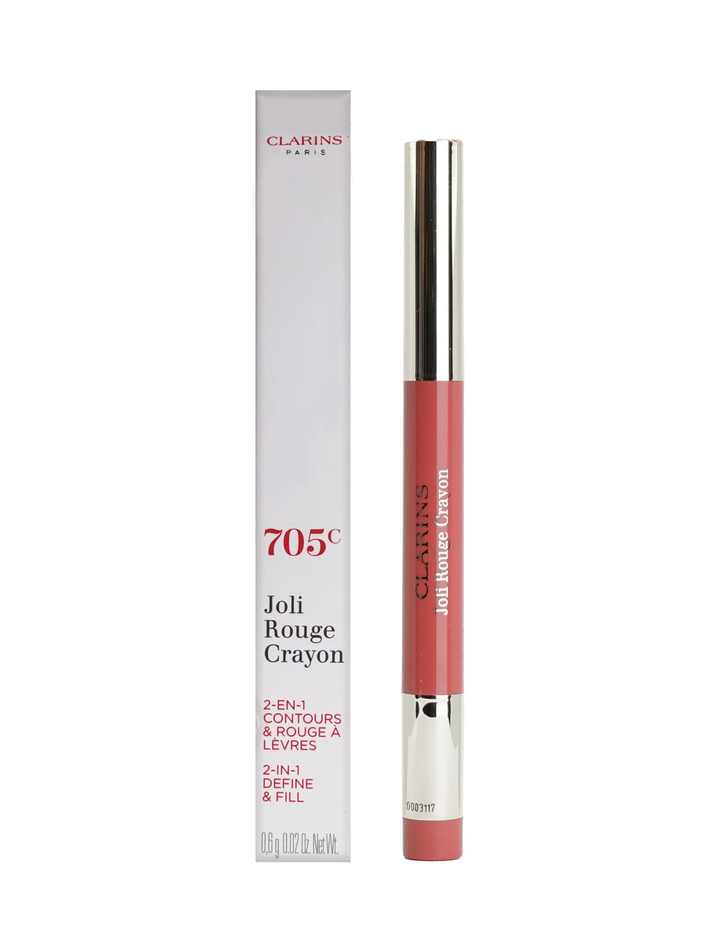 Clarins Joli Rouge Crayon 2 in 1 Define & Fill 742C Joli Rouge 0.02 OZ