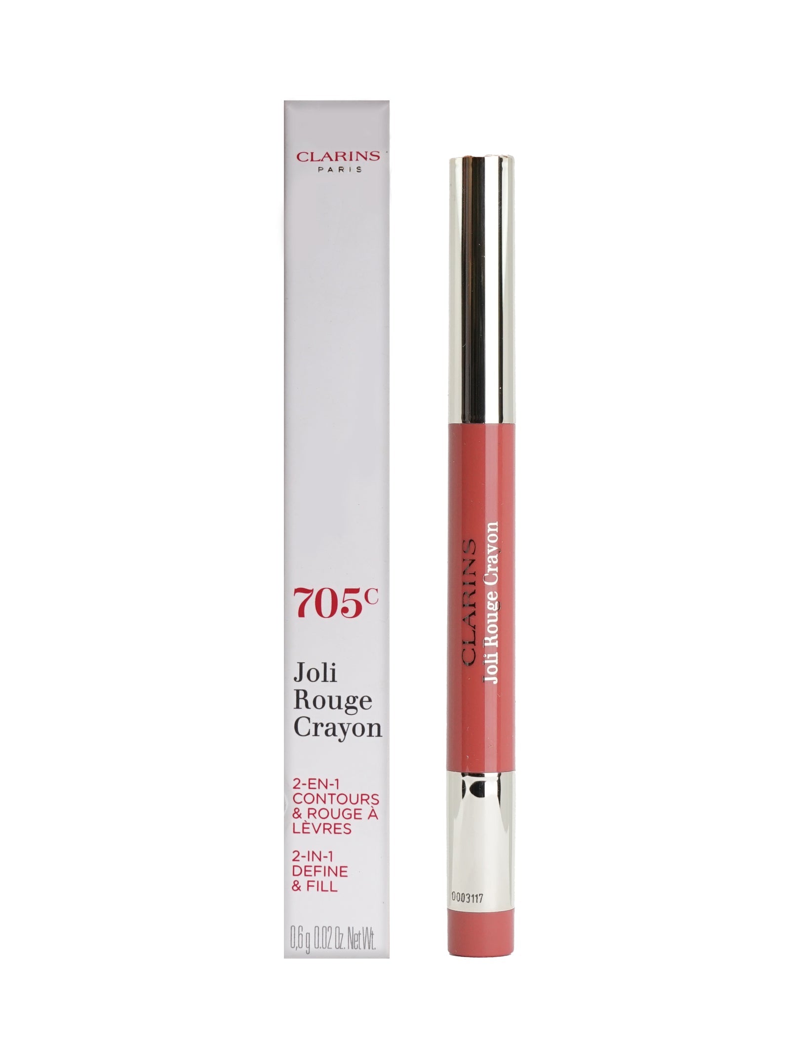Clarins Joli Rouge Crayon 2 in 1 Define & Fill 742C Joli Rouge 0.02 OZ