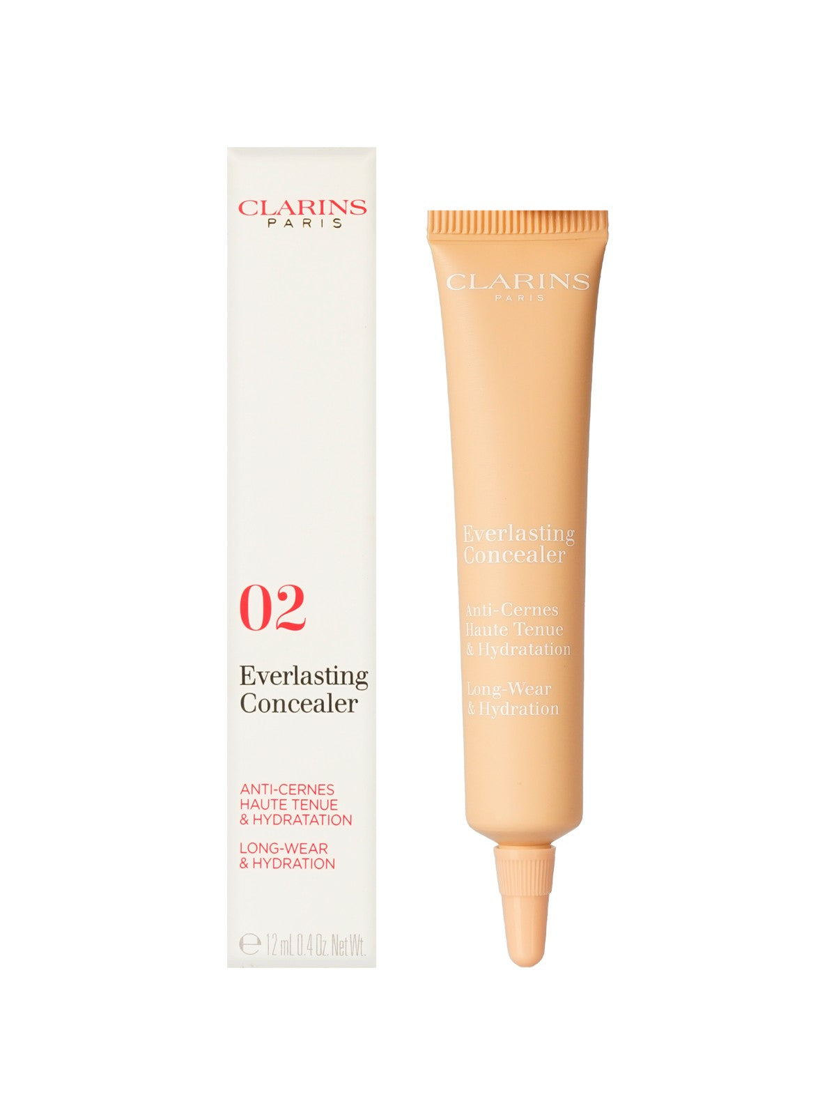Clarins Everlasting Concealer Long Wear & Hydrating 02 Light Medium 0.4 OZ