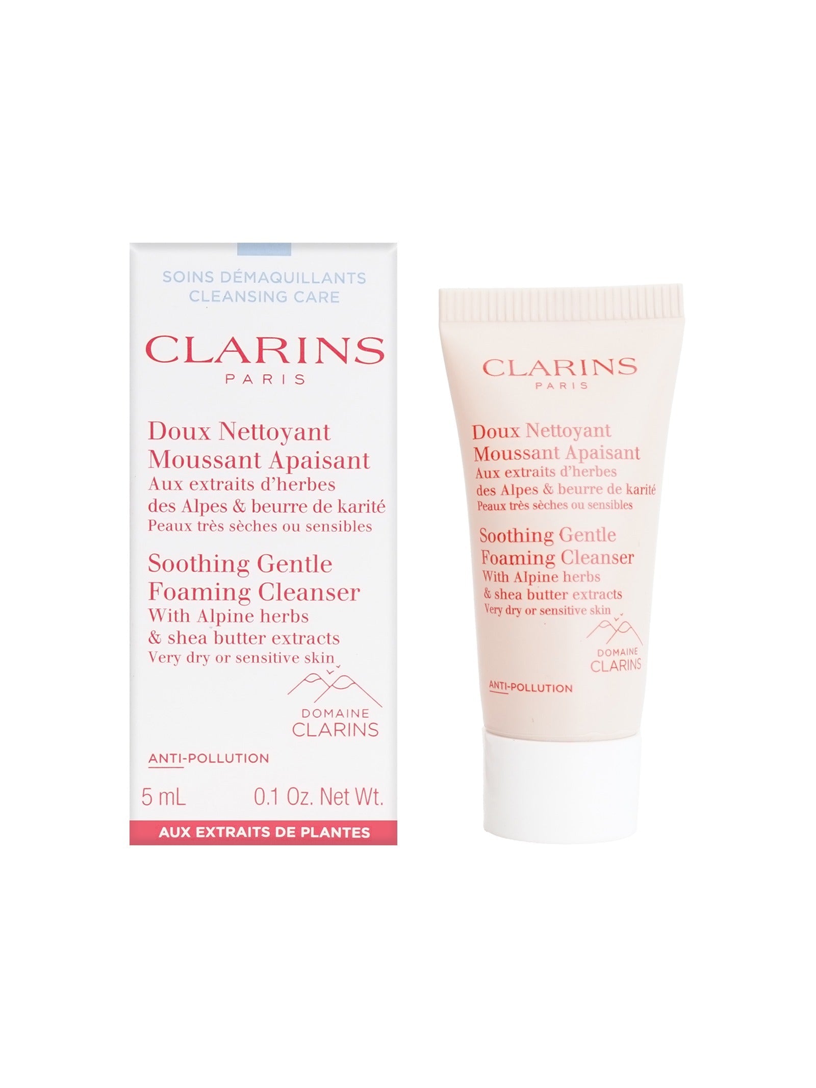 Clarins Soothing Gentle Foaming Cleanser Dry & Sensitive Skin 0.1 OZ Set 2
