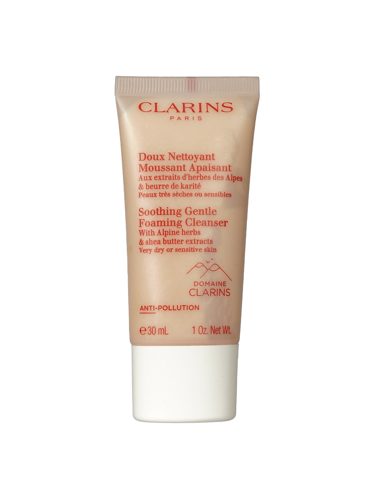 Clarins Soothing Gentle Foaming Cleanser Dry & Sensitive Skin 1 OZ