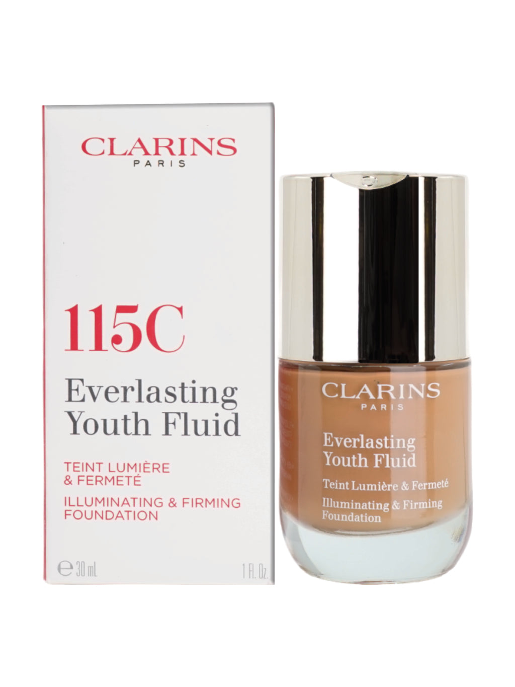 Clarins Everlasting Youth Fluid Illuminating & Firming Foundation 115C 1 OZ
