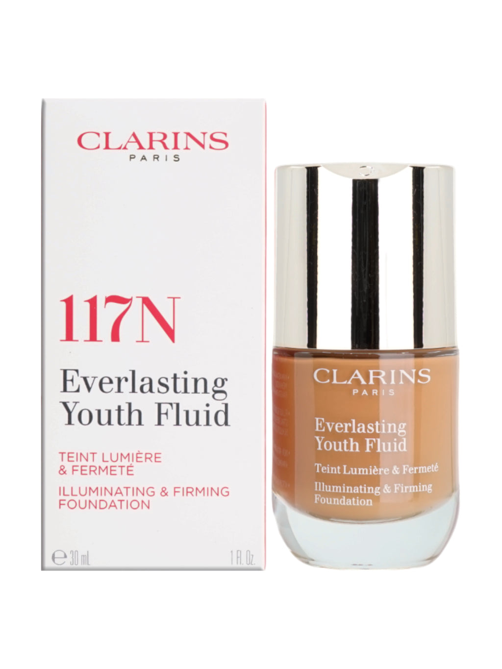 Clarins Everlasting Youth Fluid Illuminating & Firming Foundation 117N 1 OZ