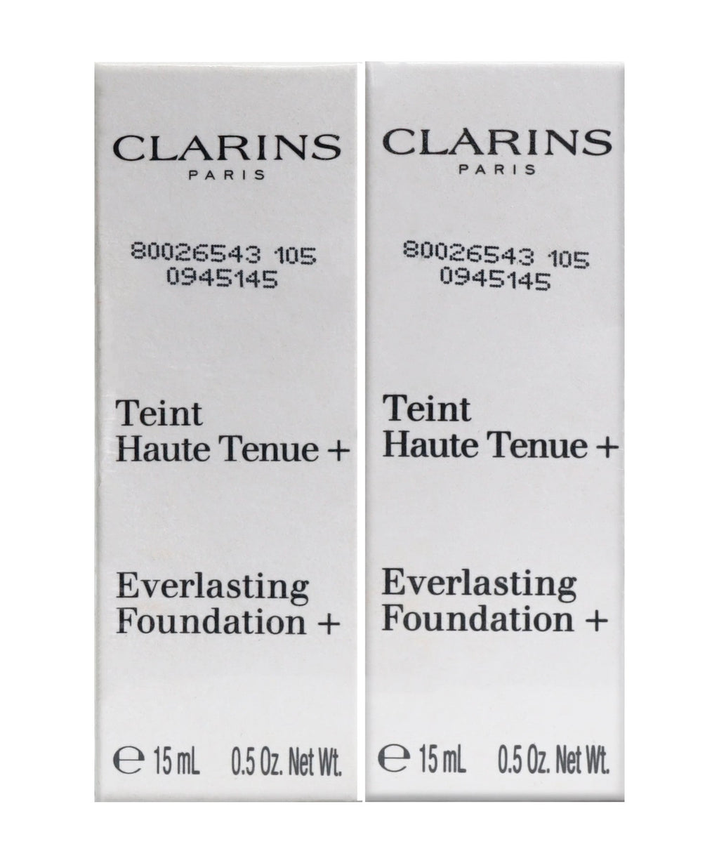 Clarins Everlasting Foundation 105N Set of 2 0.5 OZ